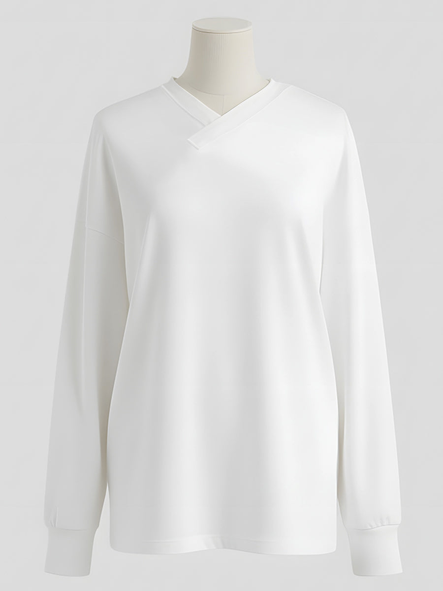 Leslie | Black V-neck Layered Loose Knit Two-Piece Set