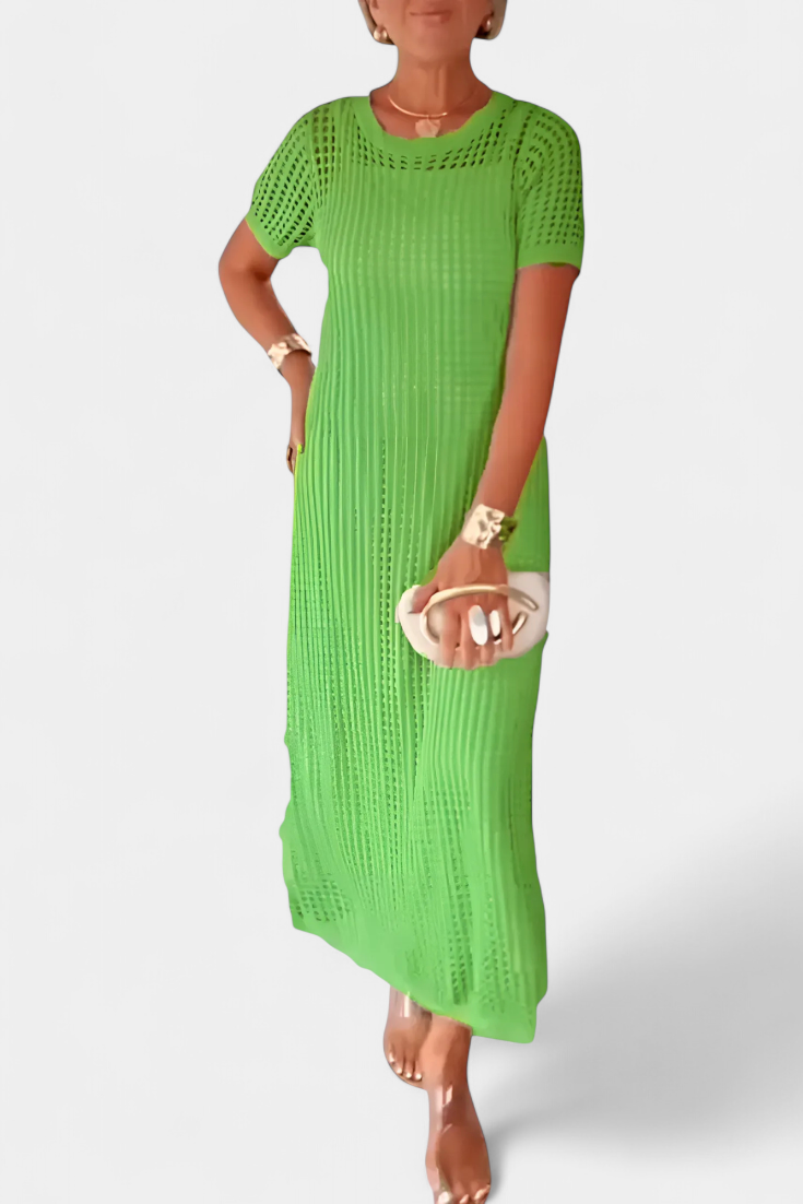 Balbina Two-Piece Dress with Scoop Neck and Hollow Details