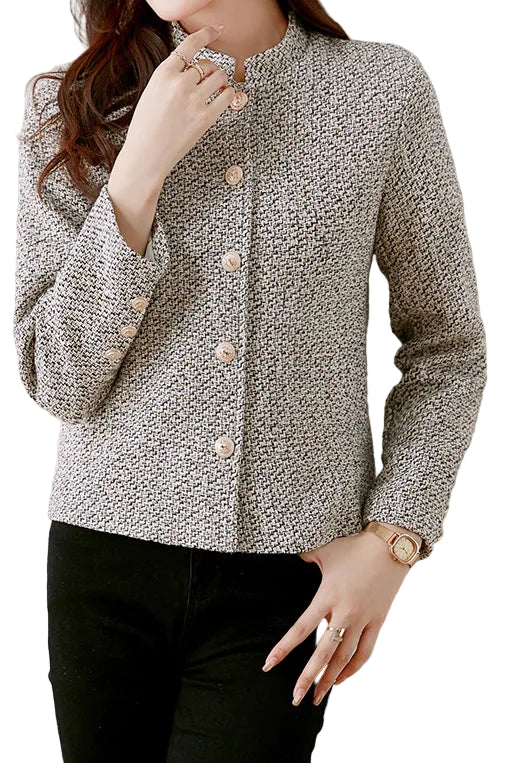 Eleanor - Elegant Nail Color Tweed Jacket with Lining