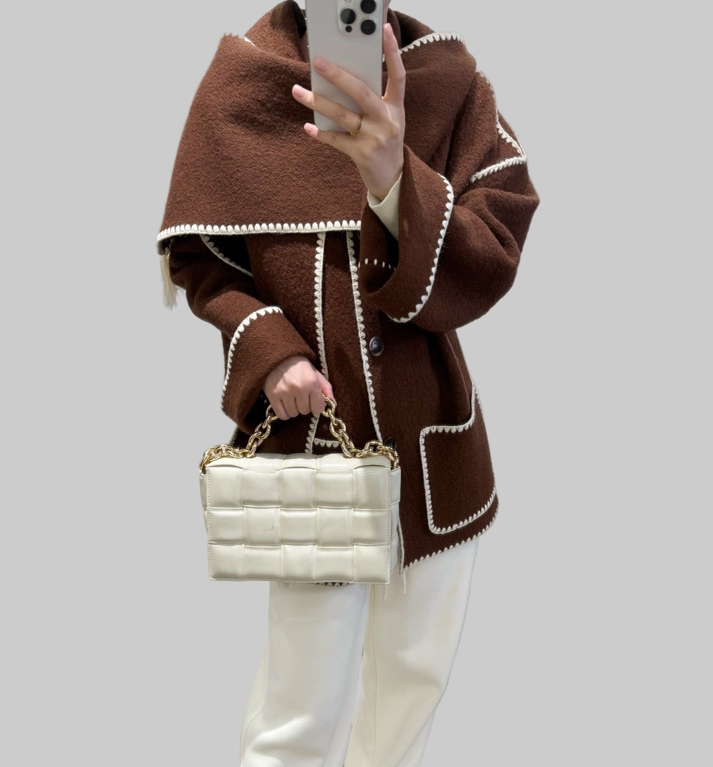 Cora Large Wool Jacket with Scarf