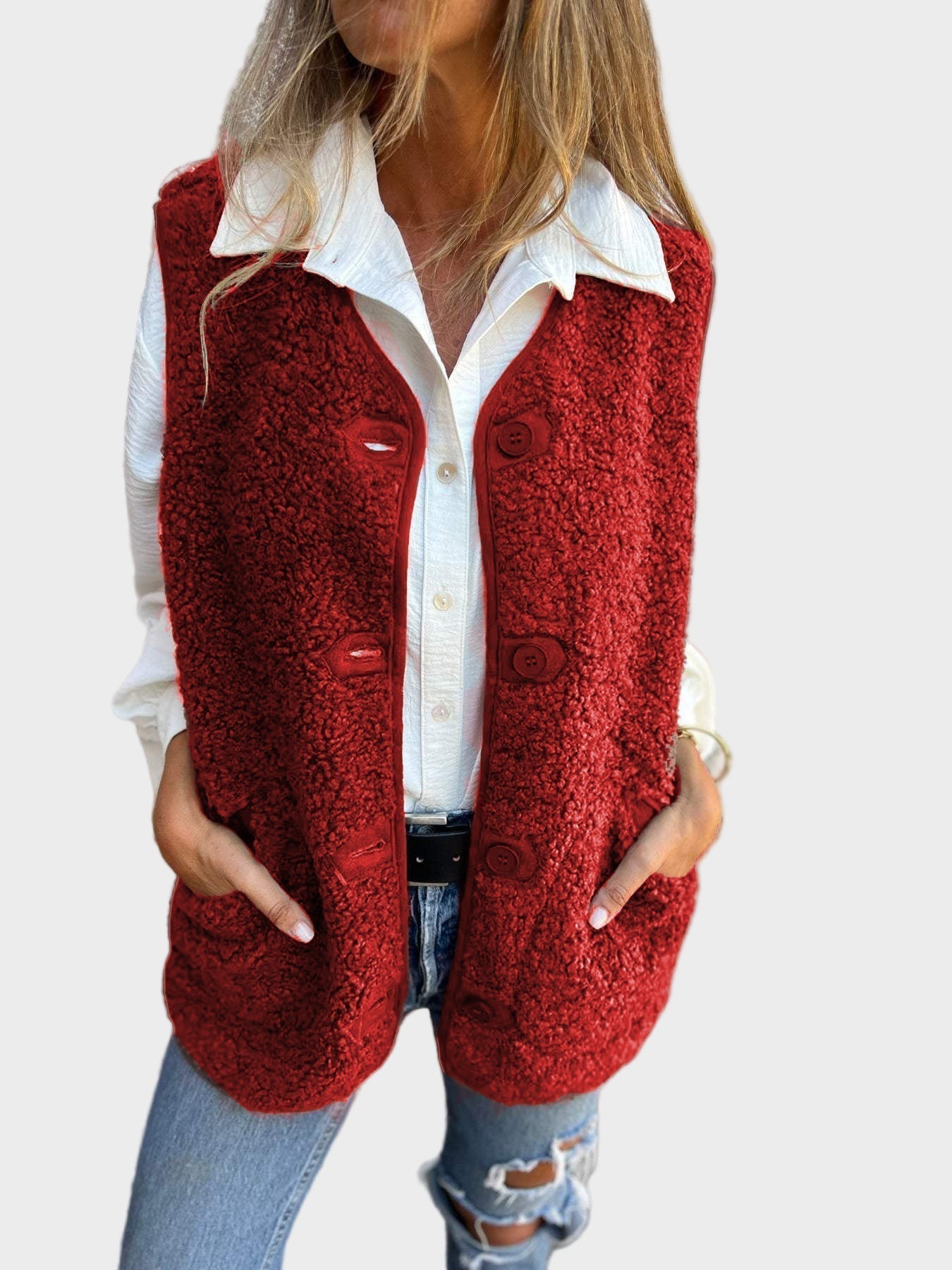 Lynora | Short Warm Vest with Buttons