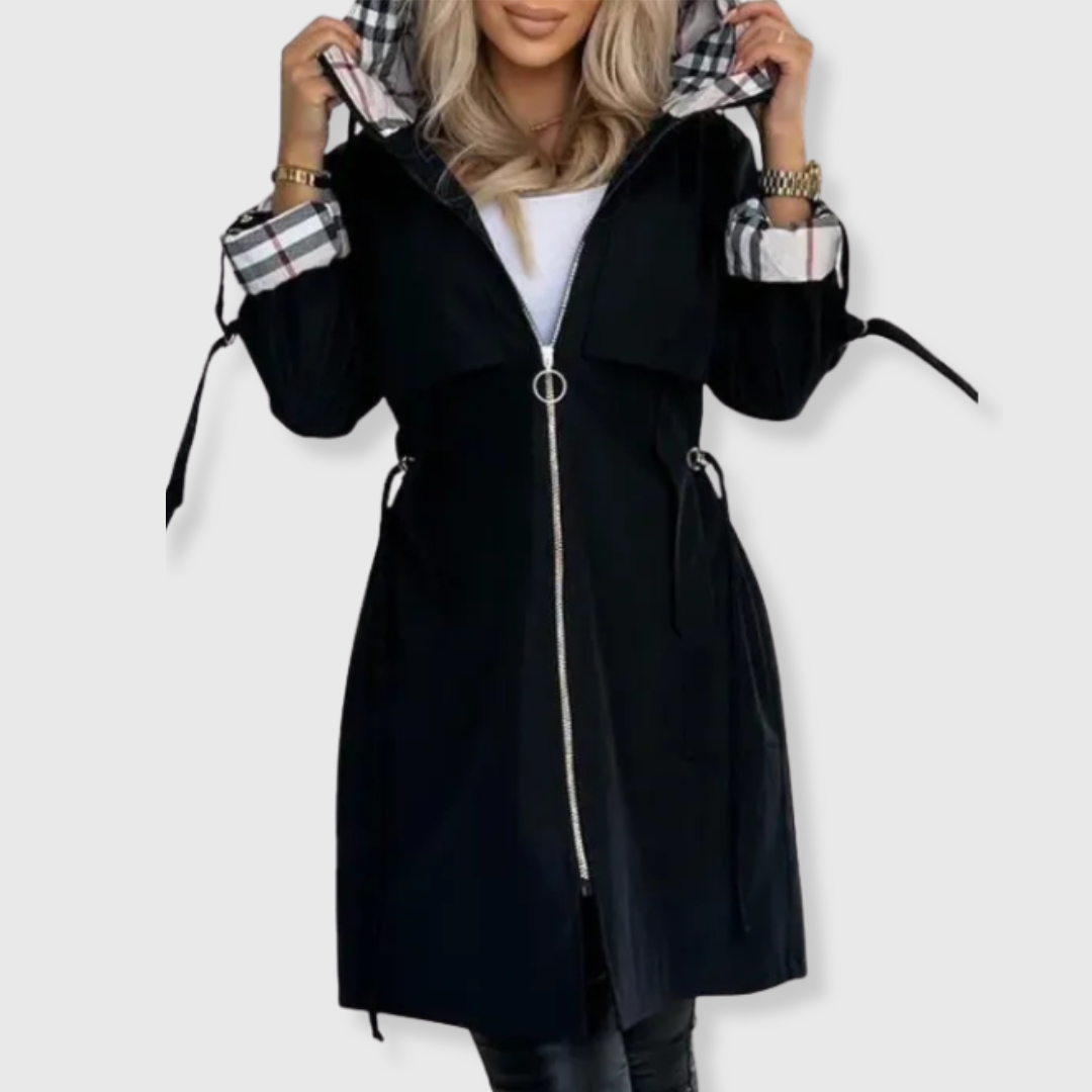 Long Hooded Jacket with Elegant Details