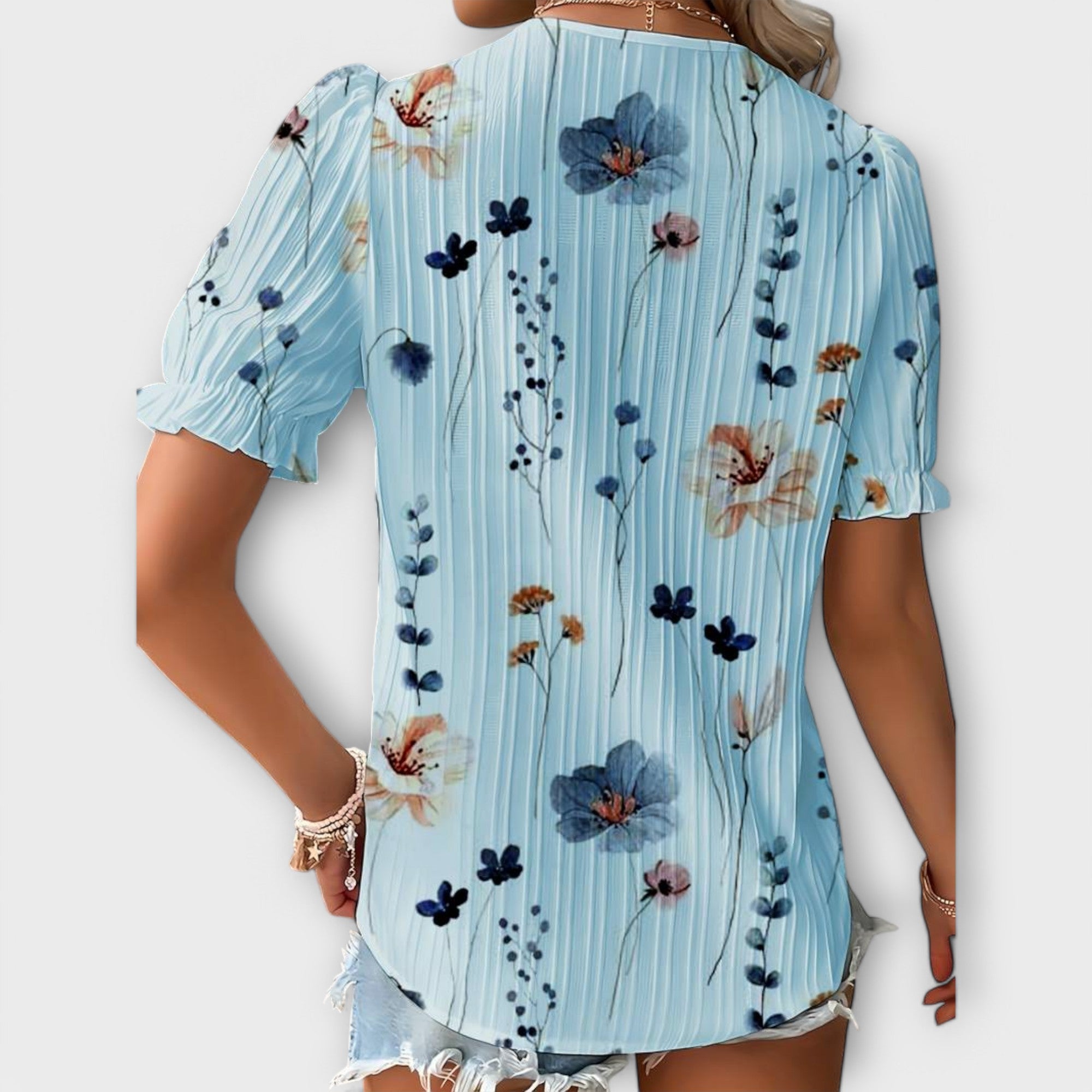 Emily - Fashion blouse with V-neckline
