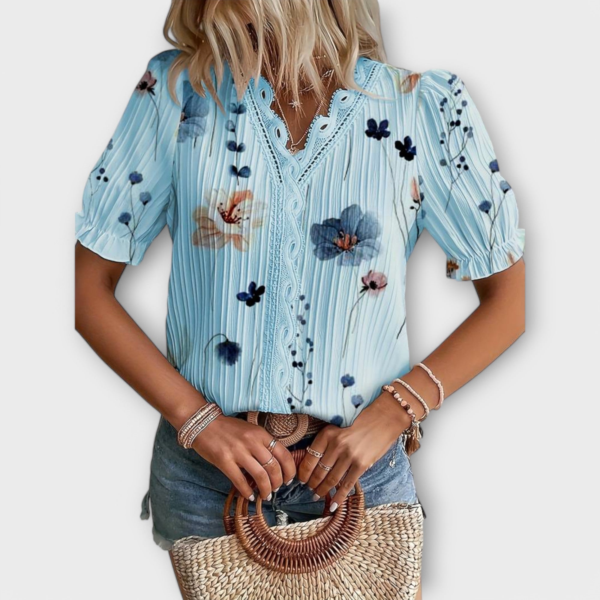 Emily - Fashion blouse with V-neckline