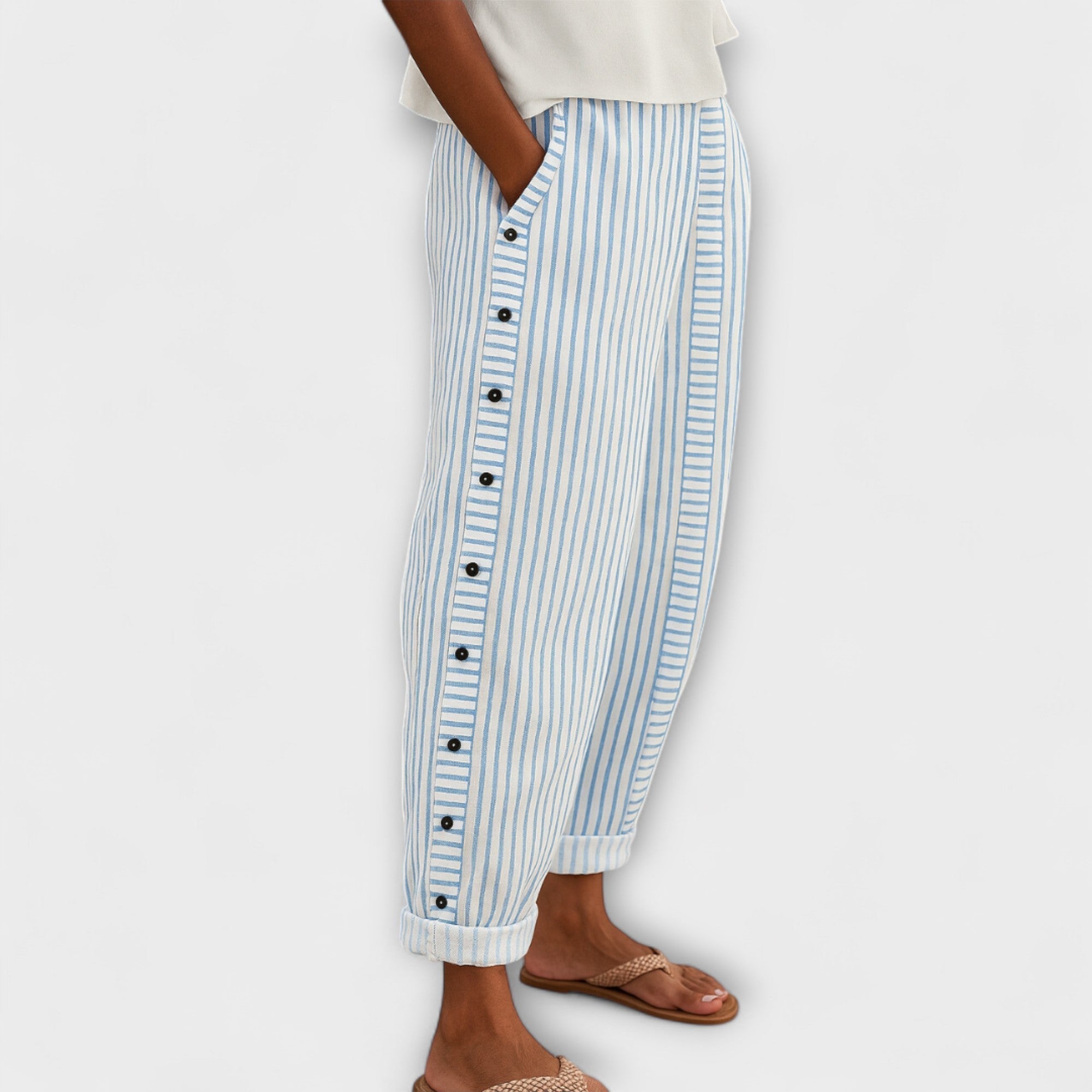 Rhea - Loose striped pants