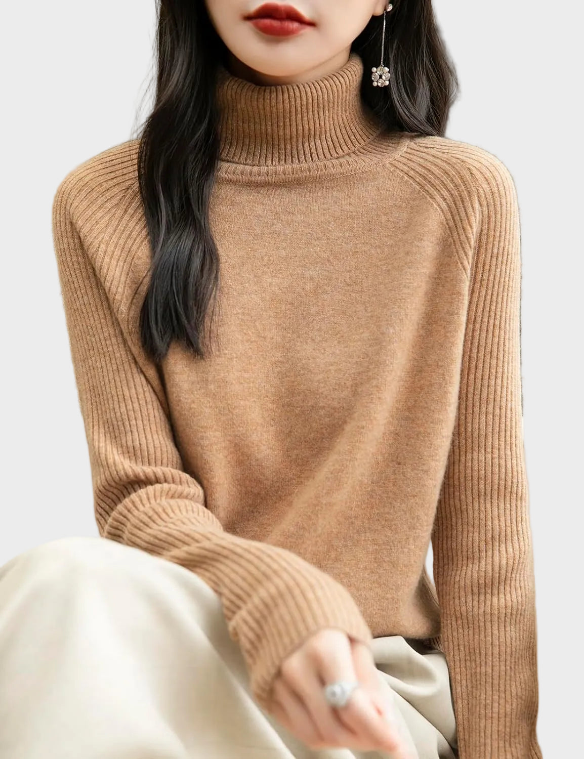 Fritz | 100% Merino Wool Raglan Turtleneck Sweater