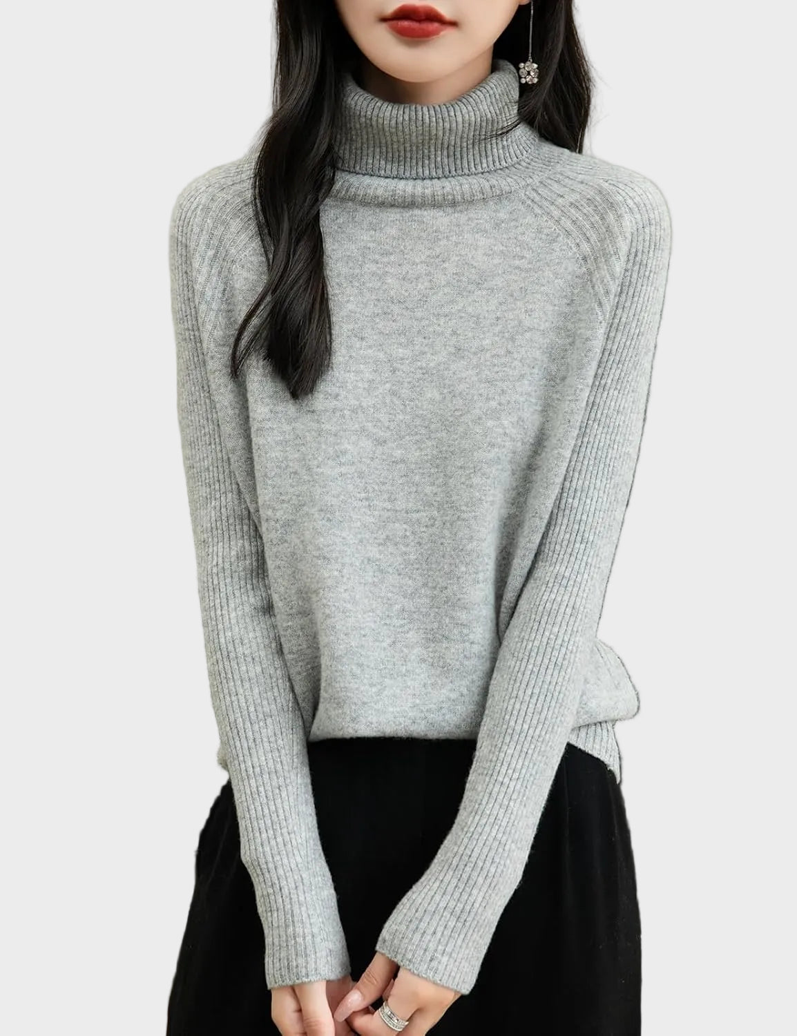 Fritz | 100% Merino Wool Raglan Turtleneck Sweater