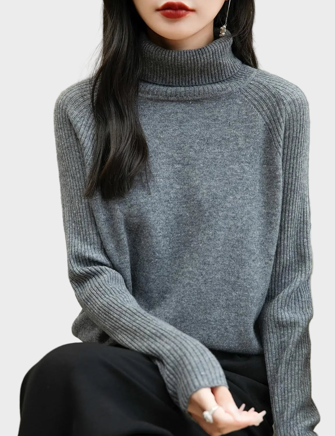 Fritz | 100% Merino Wool Raglan Turtleneck Sweater