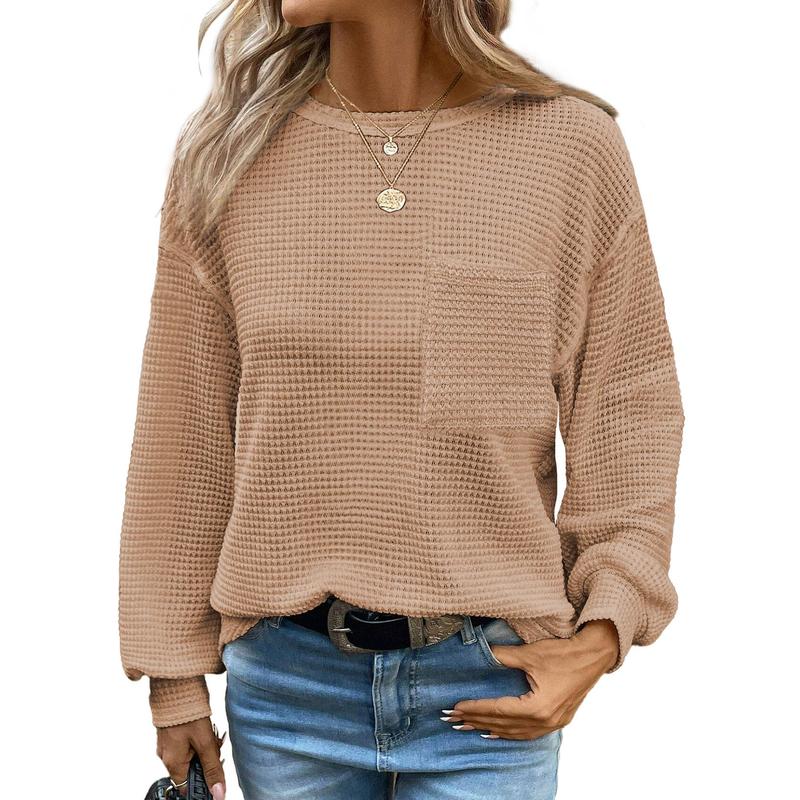 LIORA™ - Comfortable Oversized Long Sleeve Round Neck Blouse