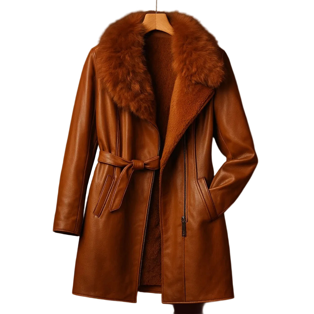 Vittoria - Fur-Trim Leather Coat