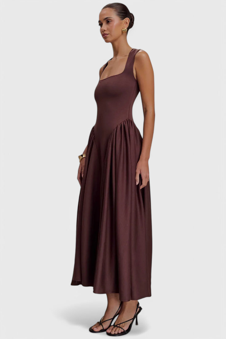 Verona Midi Dress with Square Neckline