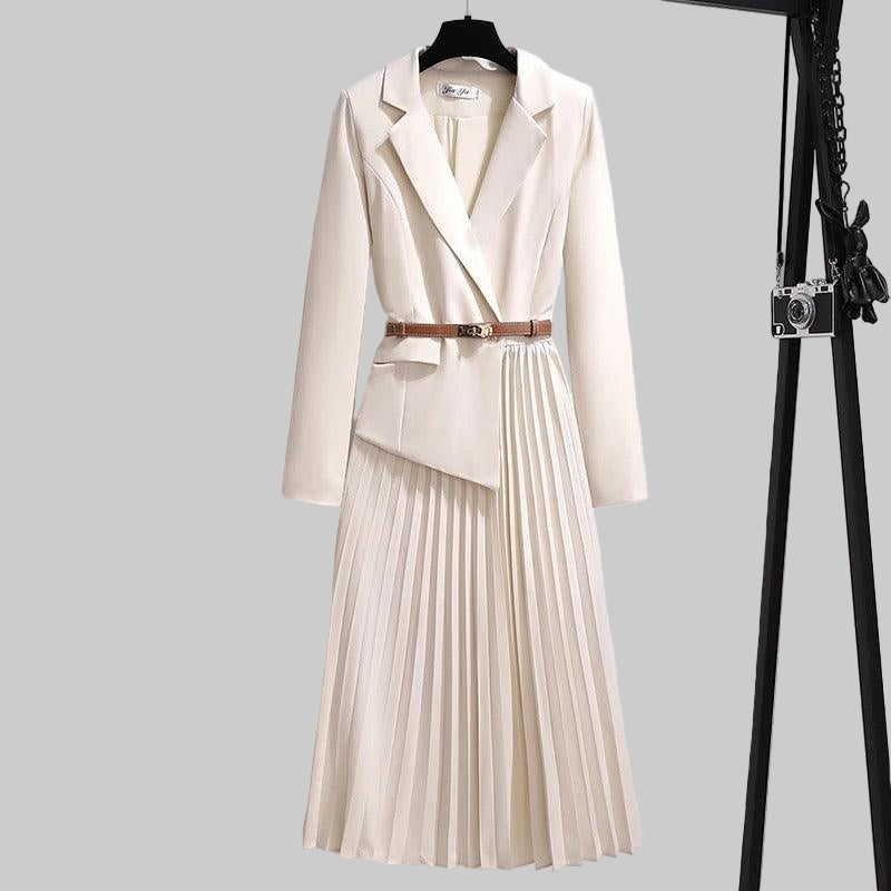 Nova Elegant Pleated Blazer Dress