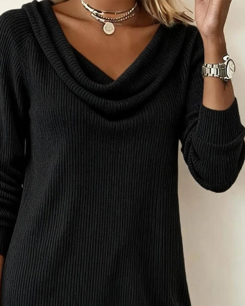 Celine | Casual Dress with Long Sleeves and High Collar