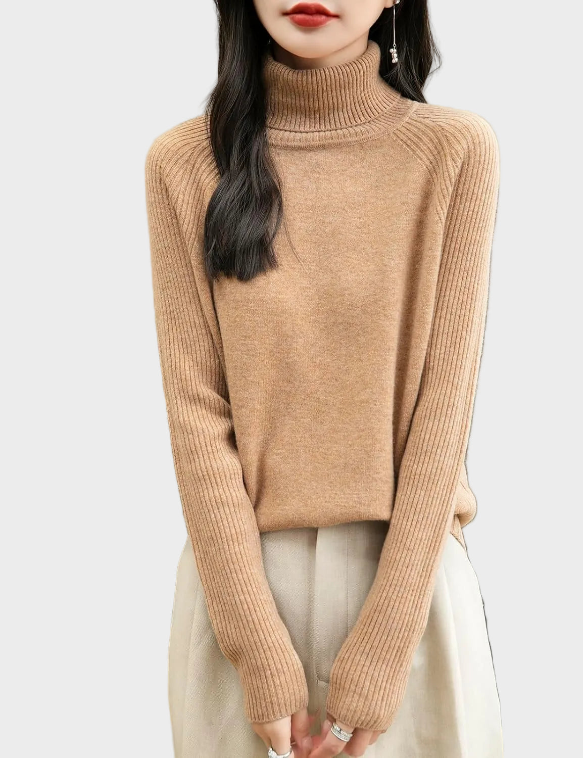 Fritz | 100% Merino Wool Raglan Turtleneck Sweater