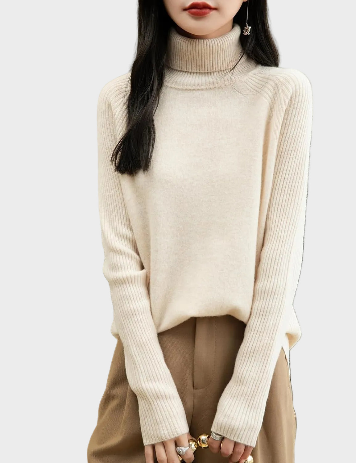 Fritz | 100% Merino Wool Raglan Turtleneck Sweater