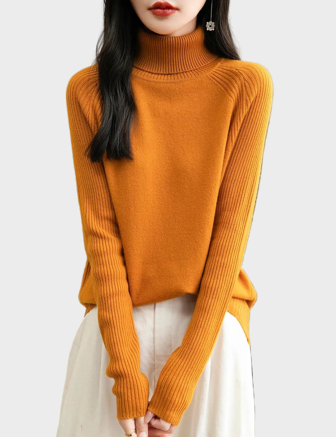 Fritz | 100% Merino Wool Raglan Turtleneck Sweater