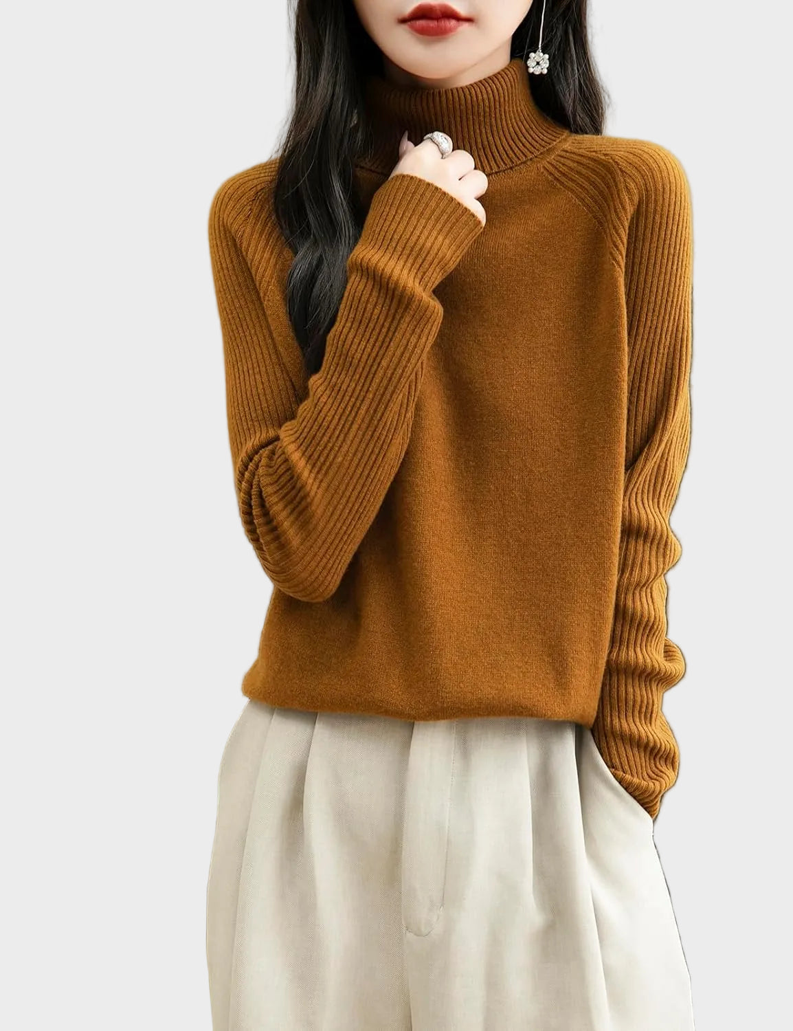 Fritz | 100% Merino Wool Raglan Turtleneck Sweater