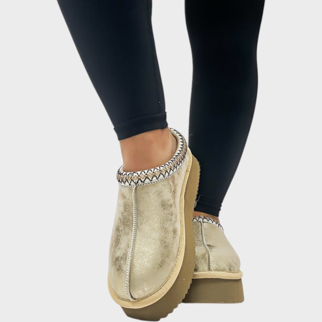 Stormie | Corky's Washed Gold Metallic Pillow Talk Shoes