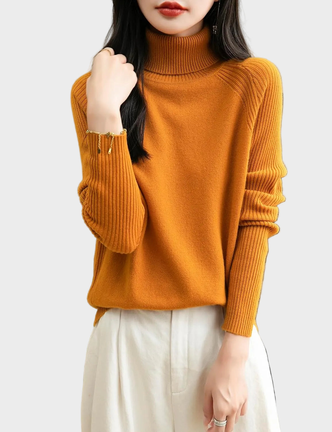 Fritz | 100% Merino Wool Raglan Turtleneck Sweater