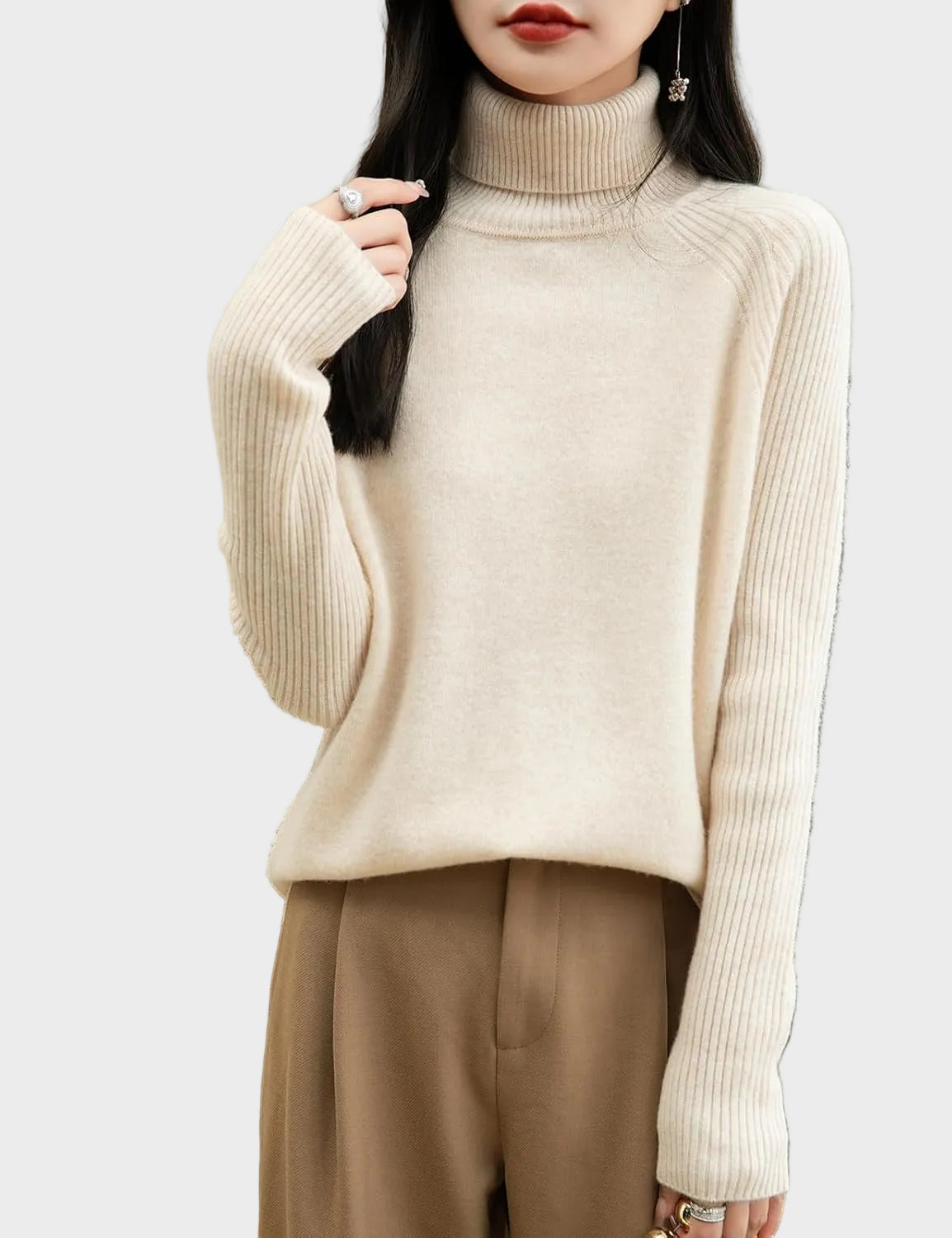 Fritz | 100% Merino Wool Raglan Turtleneck Sweater