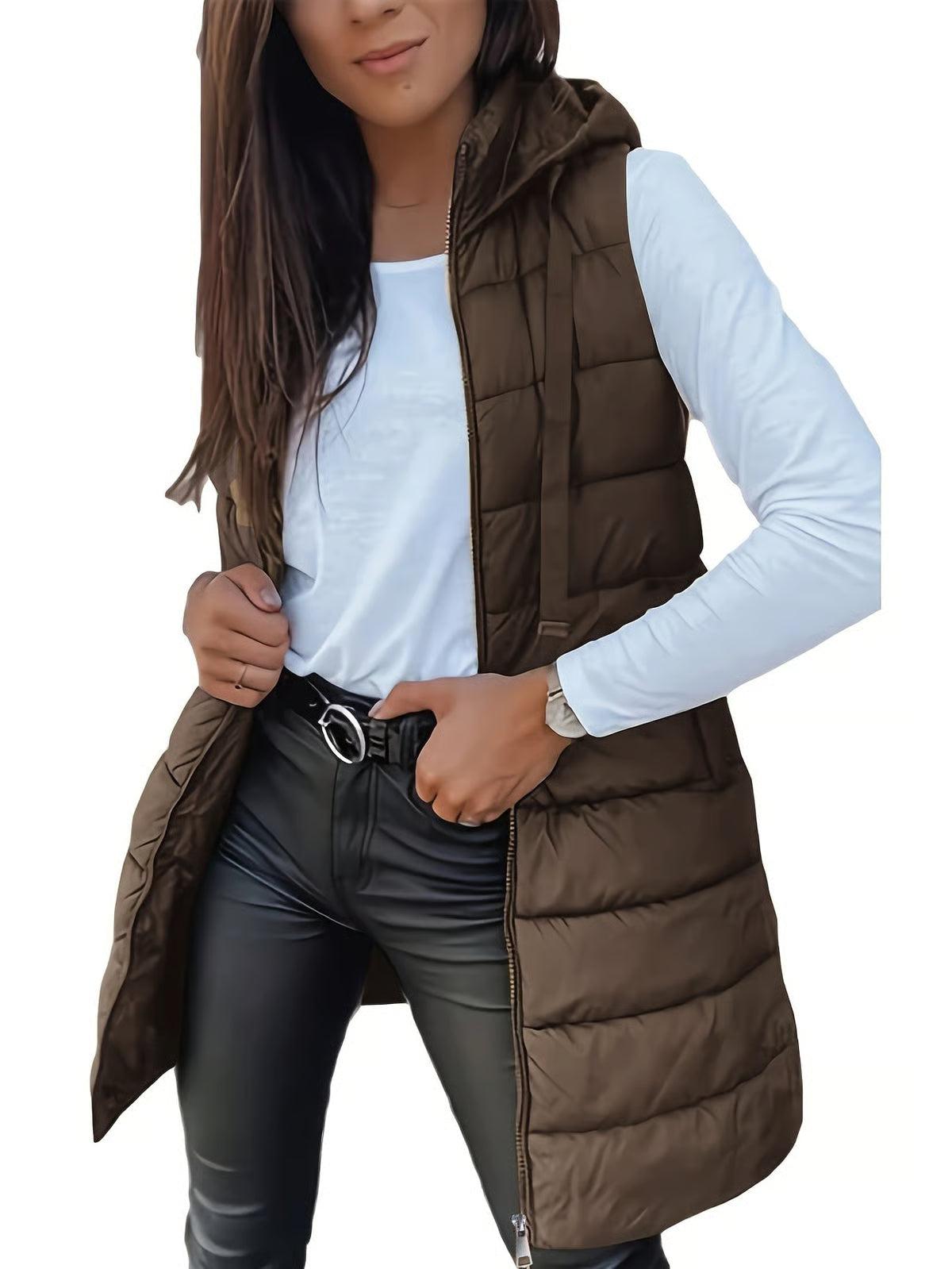Women's Long Sleeveless Jacket