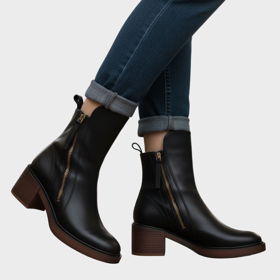 Valorine | Black leather boots