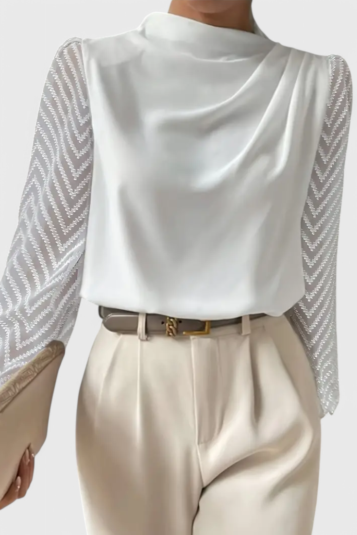 Zaraa Elegant Blouse with Sheer Sleeves