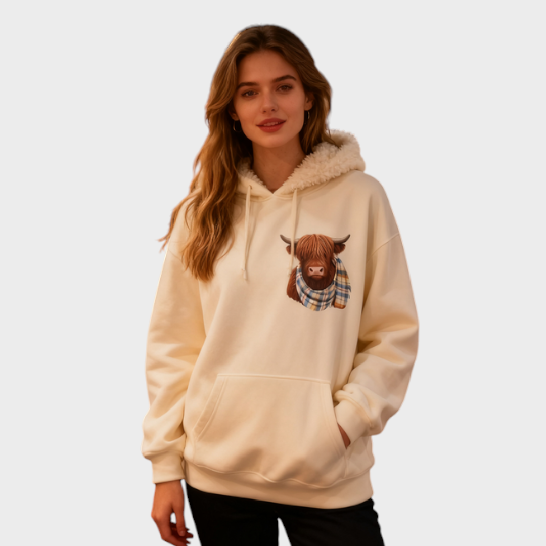 Georgina | Sweet Highland Cow Cozy Hoodie