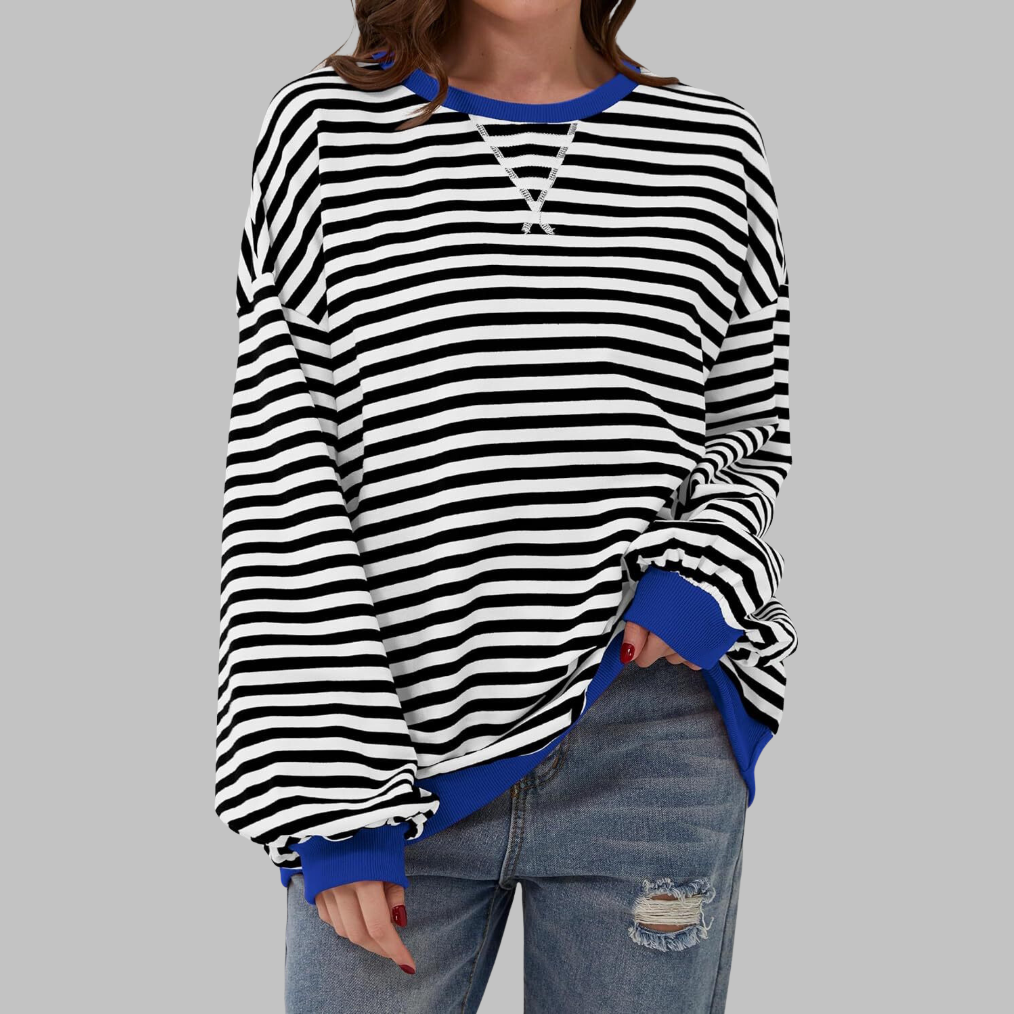 Lisa – Striped cotton blend sweater