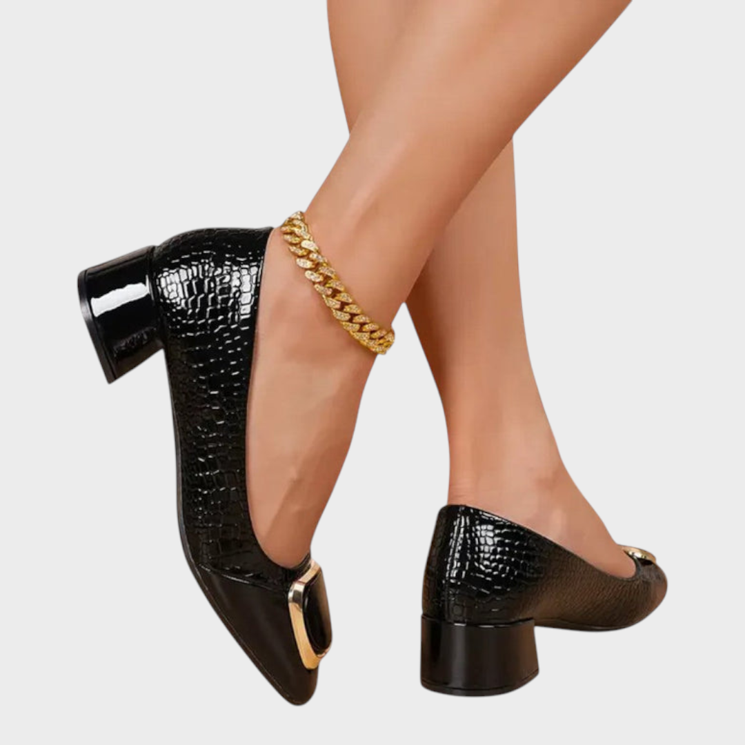 Virginia | CROCO BLOCK HEELS