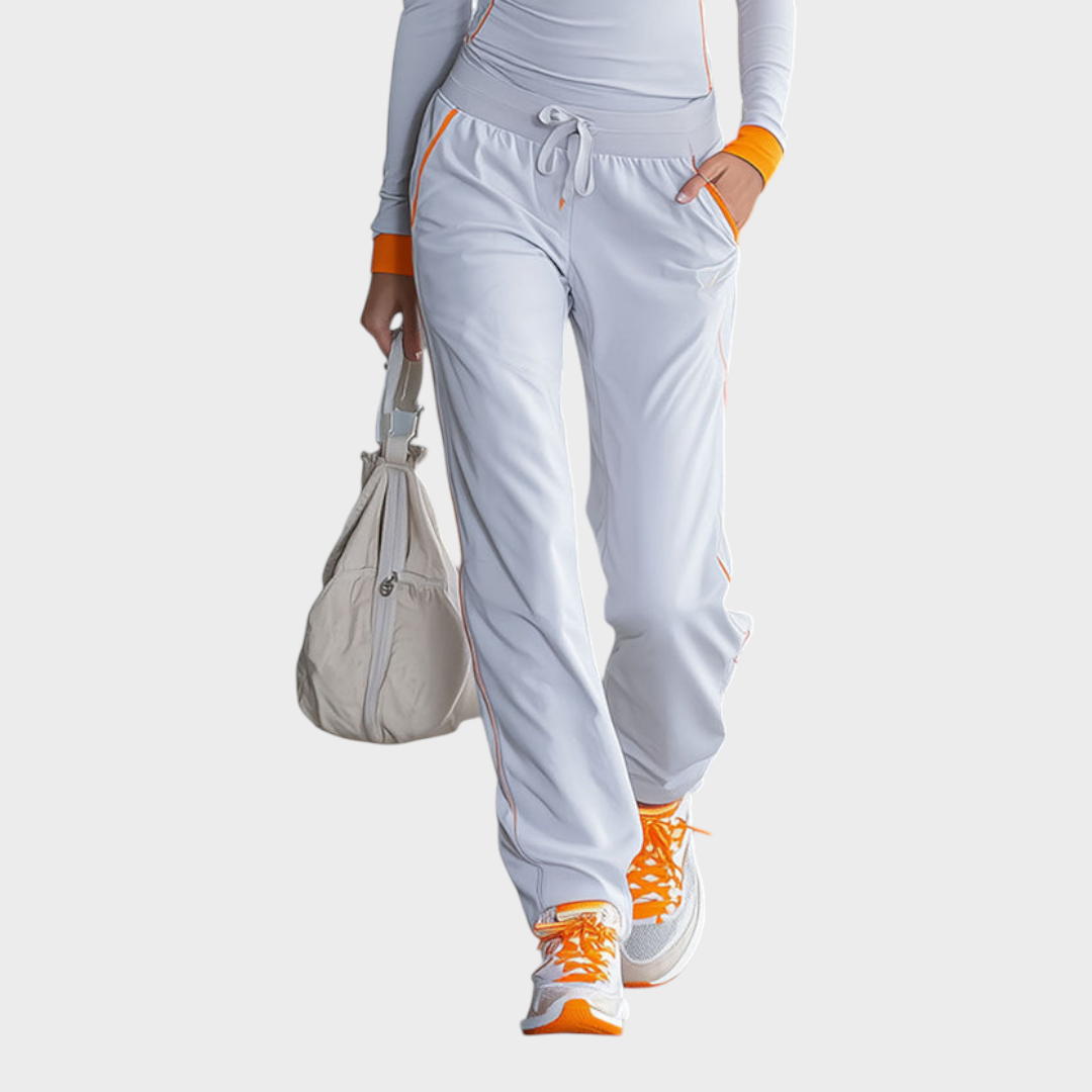 Dawn | Modern Sports Gray-Blue Long Sleeve Top with Half Zipper and Pants Set