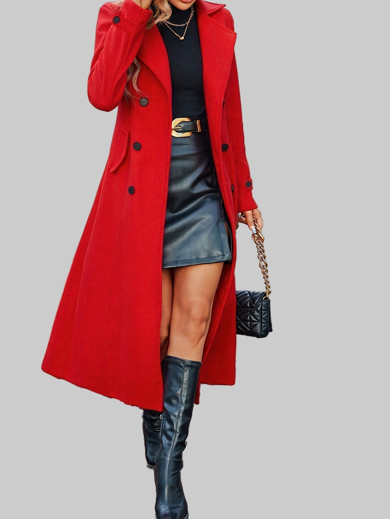 Mila double-breasted wool coat