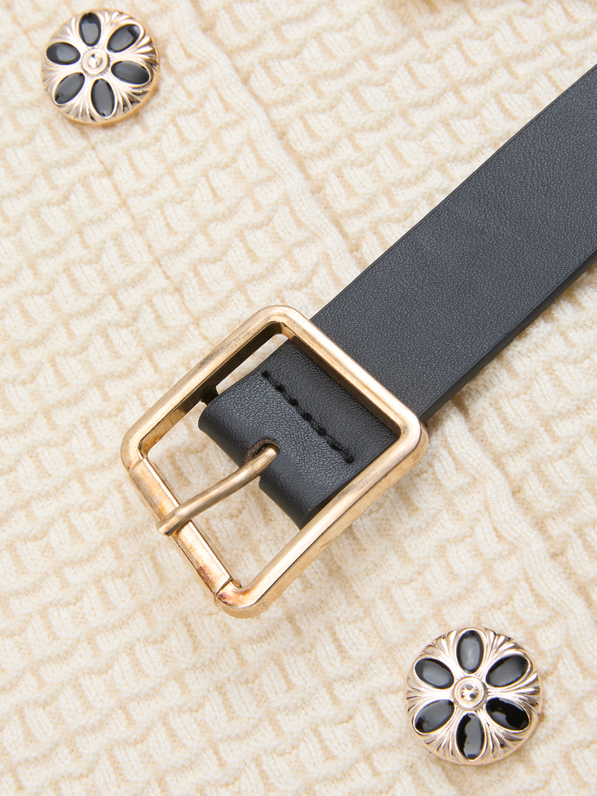 Gulya - Contrast-Trim Button-Front Midi Dress with Belt