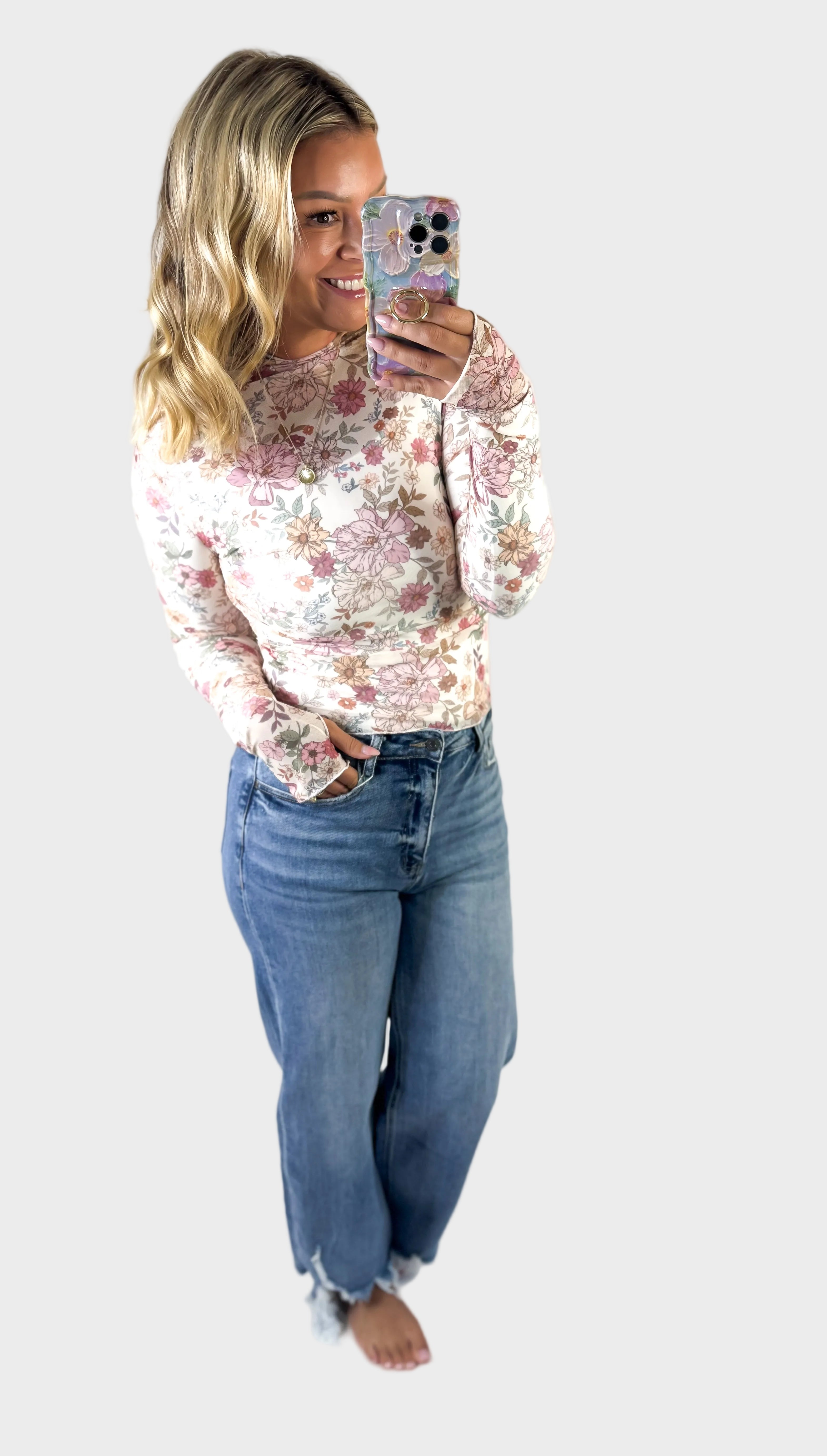 Daphne - Bloom Haven Mesh Top