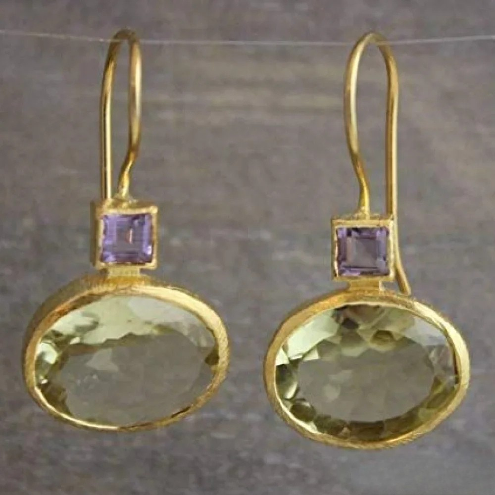 Green Retro Earrings