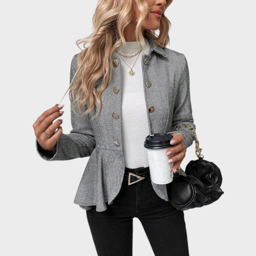 Dayana | Elegant Ruffle Flair Blazer