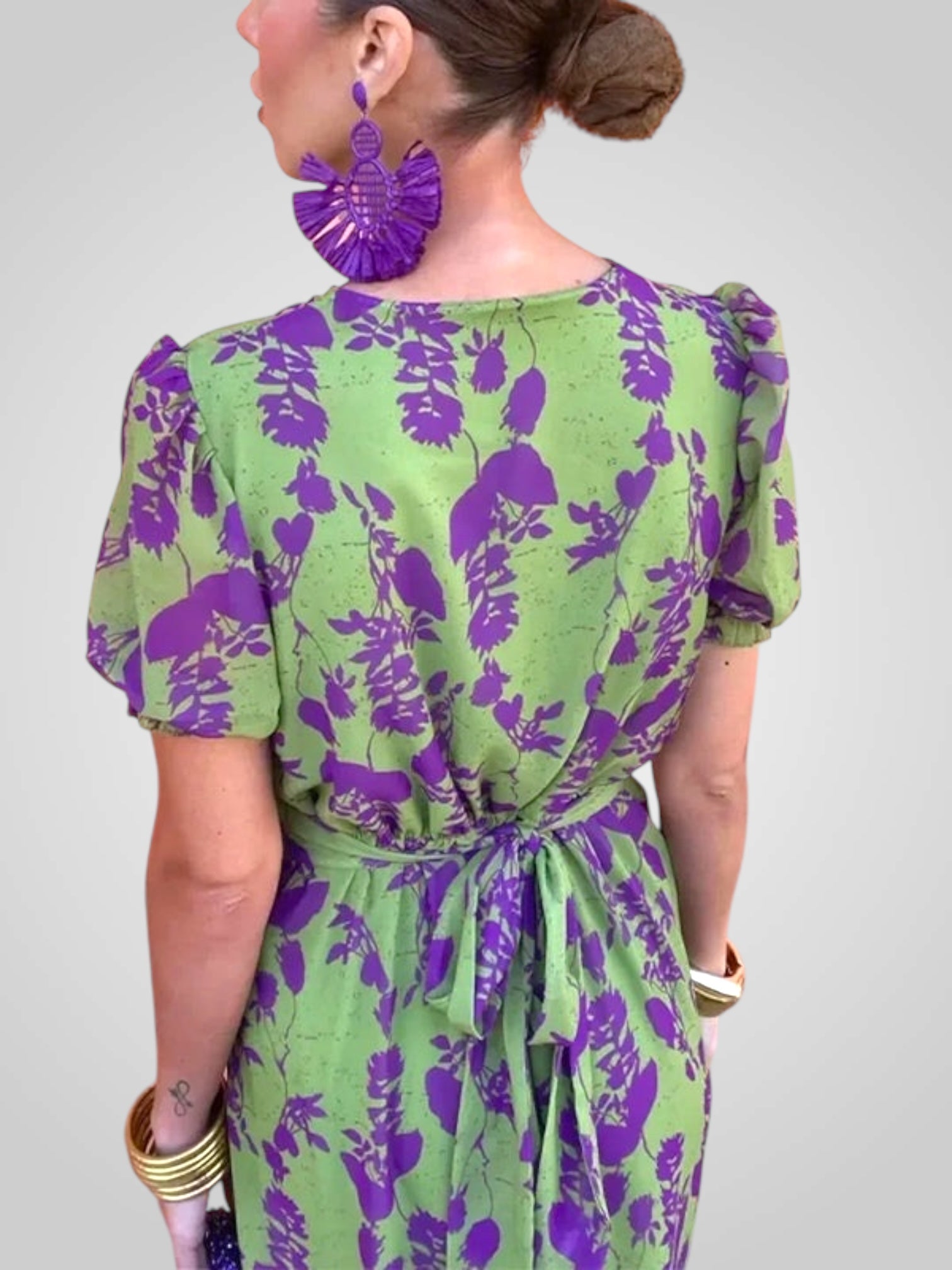 Dulce | V-Neck Floral Midi Dress