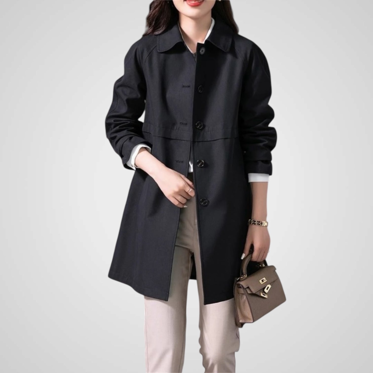Elise | Elegant Single Button Short Trench Coat for Women