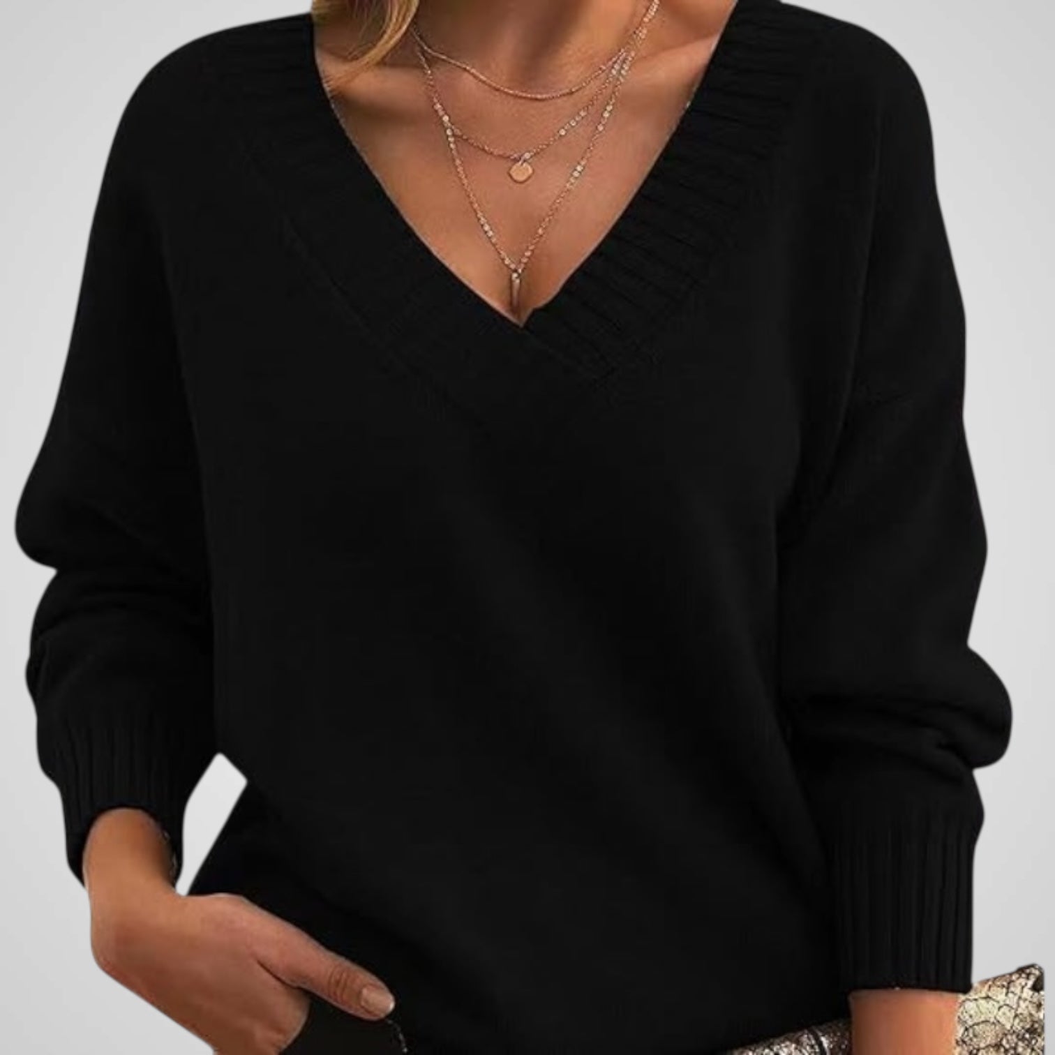Annie | Chic V-Neck Cashmere Sweater