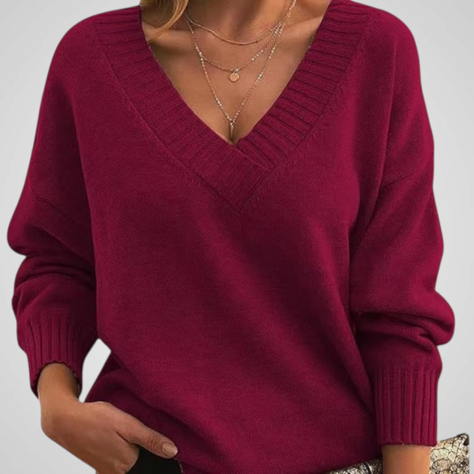 Annie | Chic V-Neck Cashmere Sweater