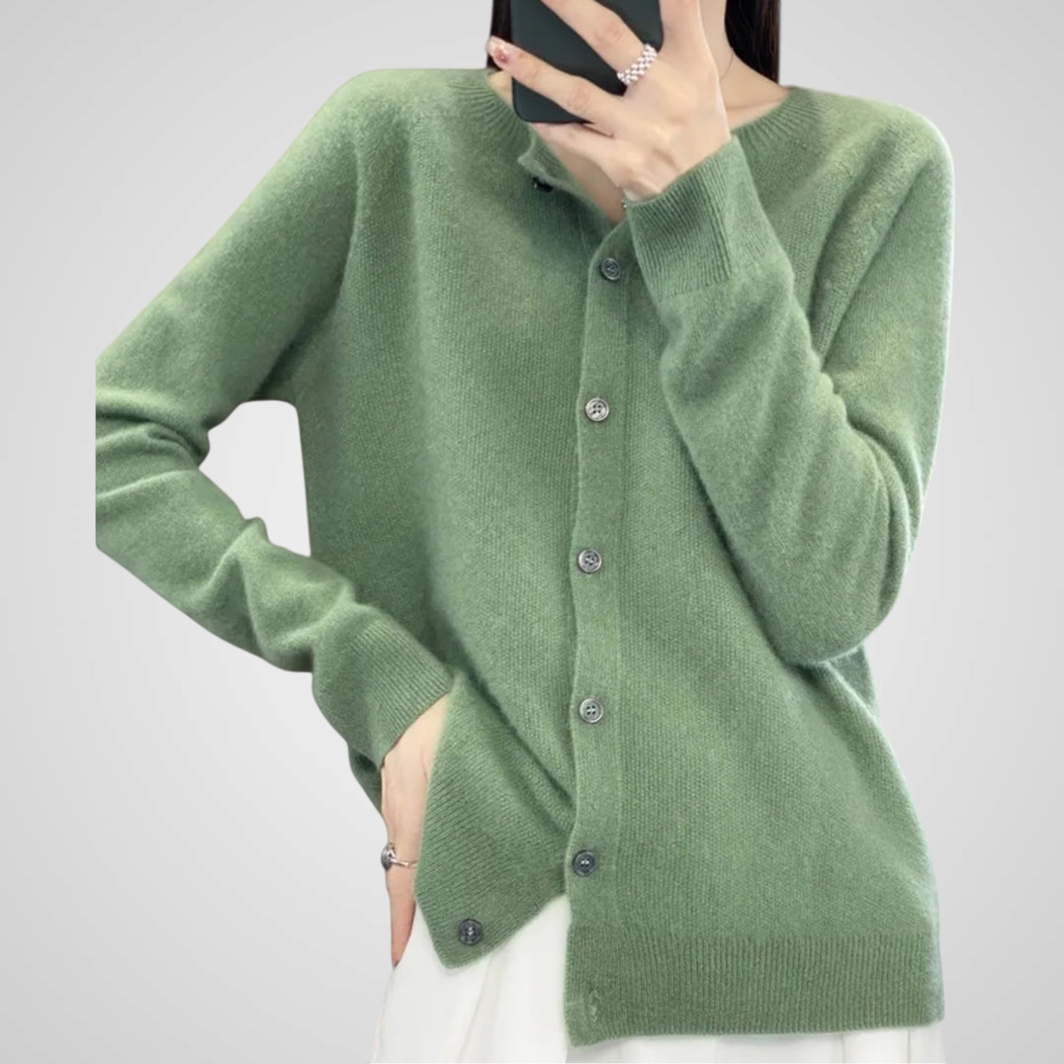Reva | Pure Wool & Cashmere Cardigan Sweater