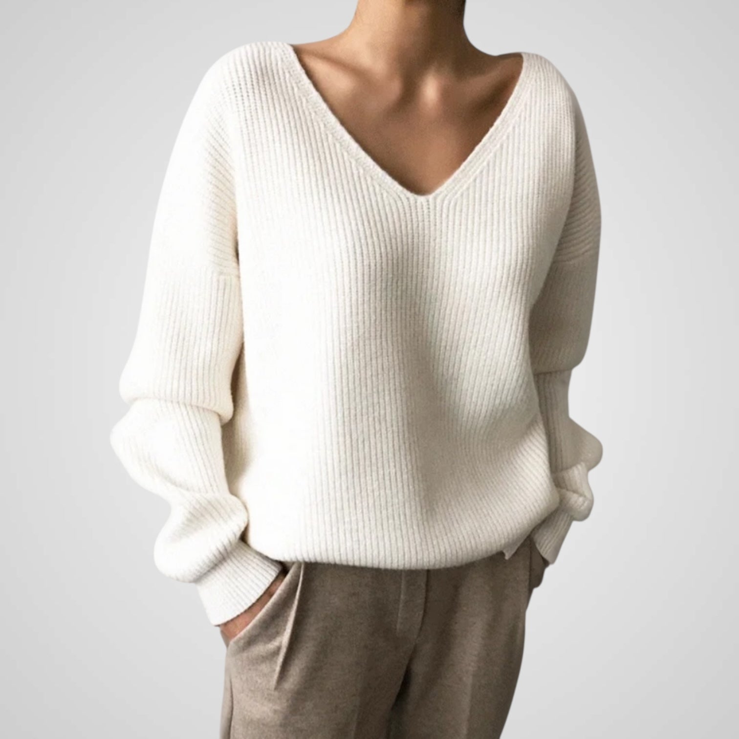 Marie | Women's Comfortable V-Neck Sweaterline