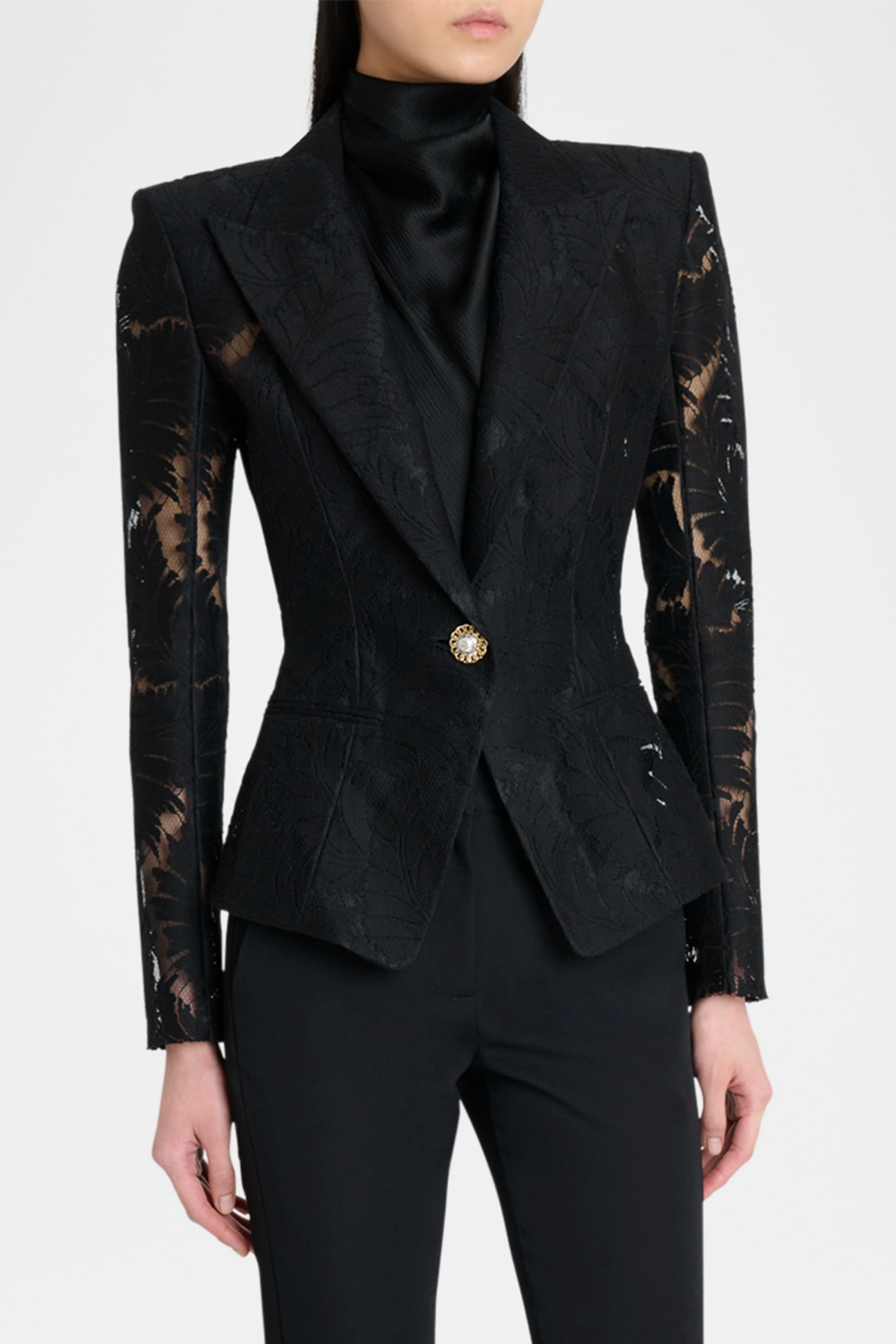Kinan - Single Breasted Lace Blazer