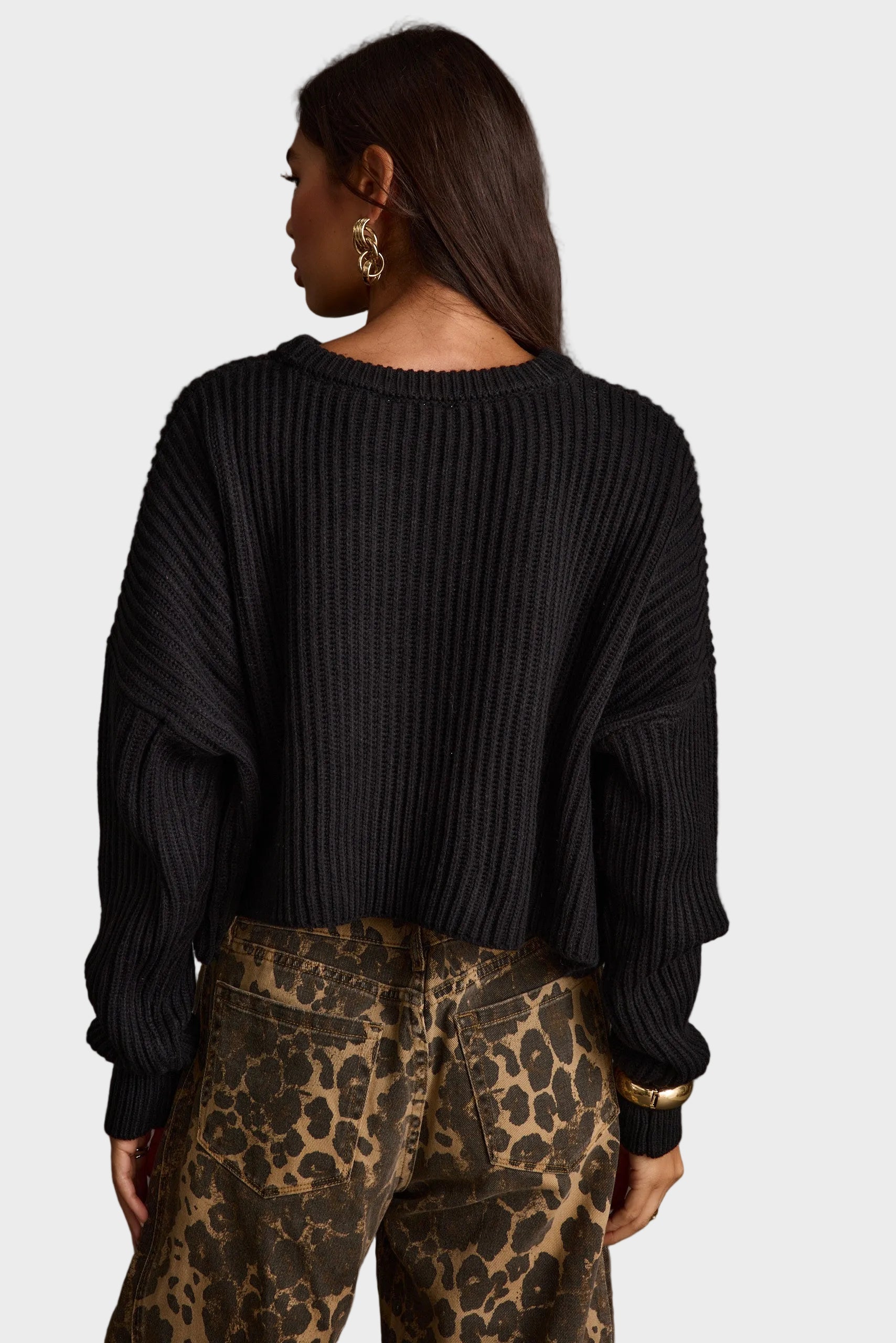 Maxine Black Cropped Sweater