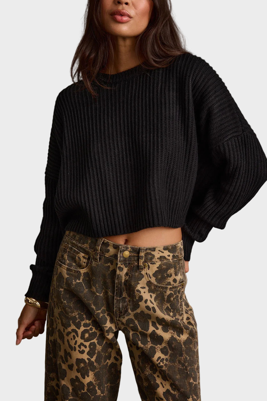 Maxine Black Cropped Sweater