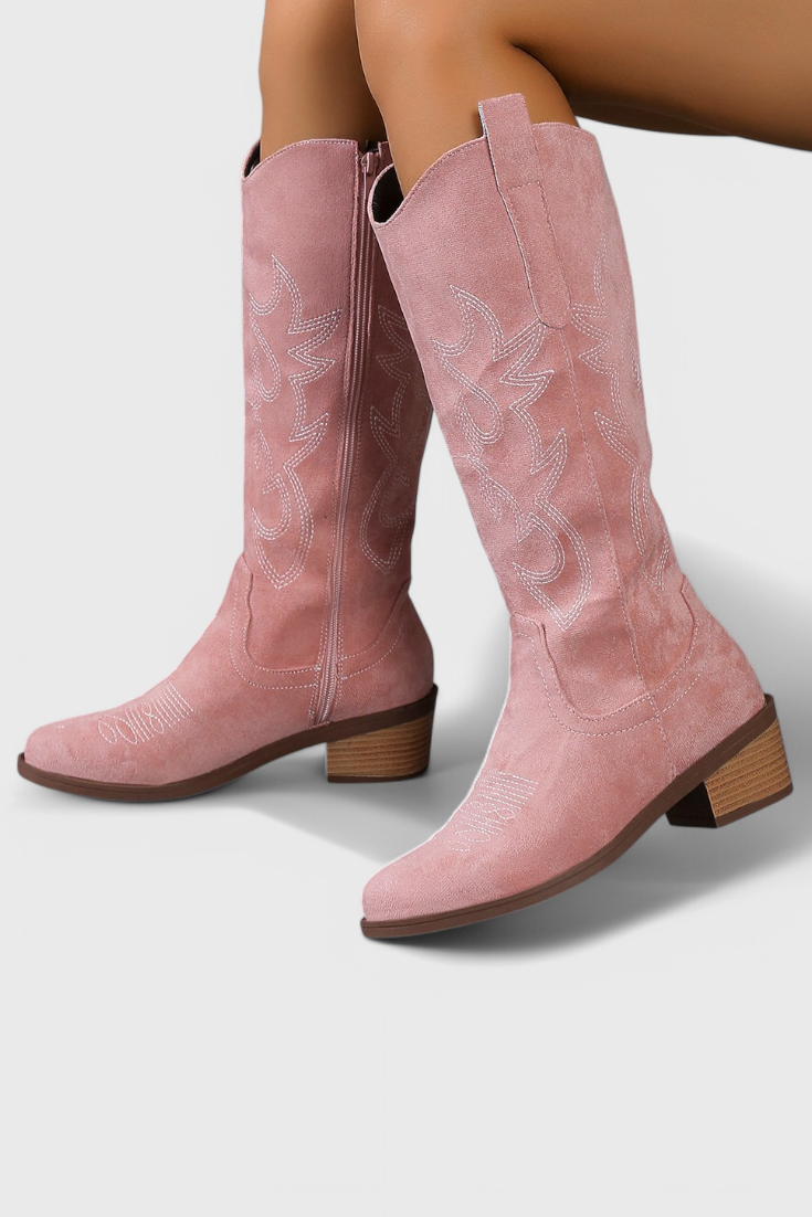 Elka Western Cowboy Boots in Suede