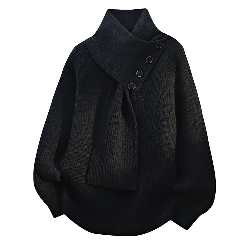 Aurelia knitted with a scarf-like neck