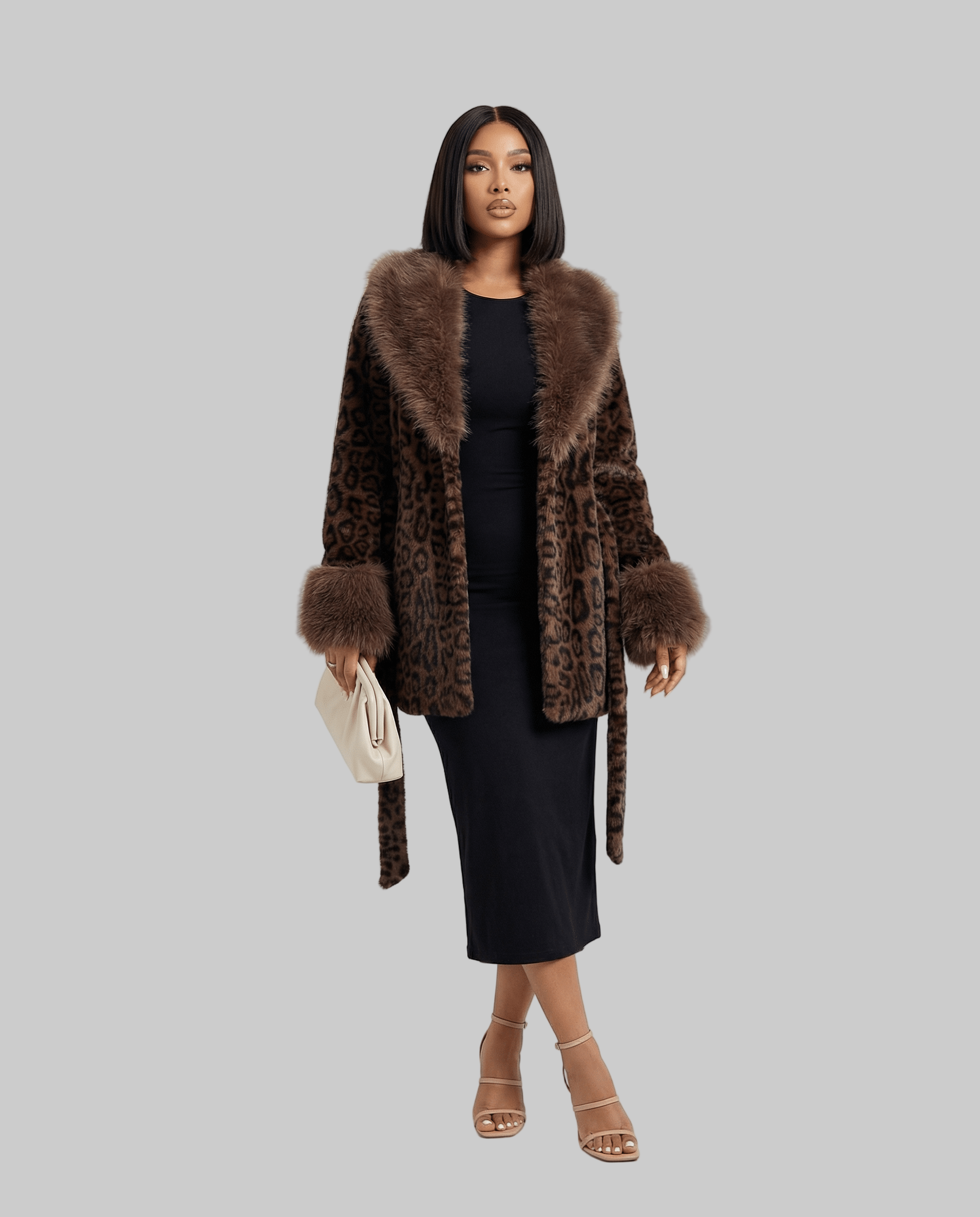 Marbella | Faux Fur Coat with Belt