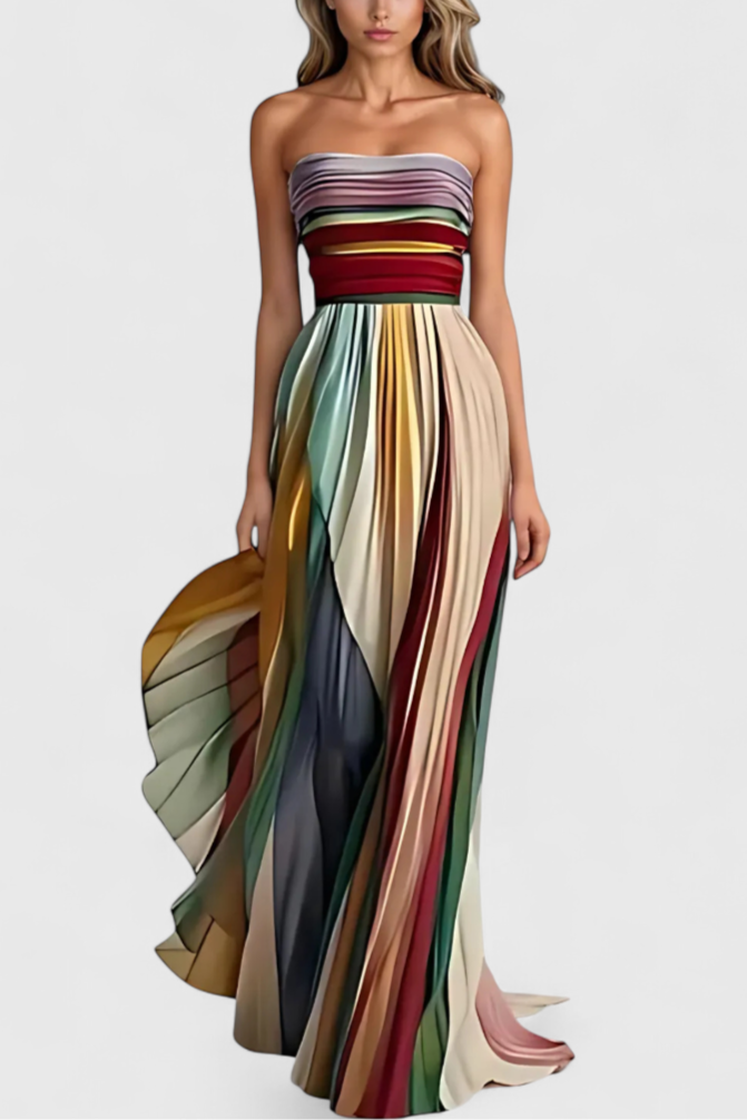 Leticia Long Dress with Soft Flow and Natural Style