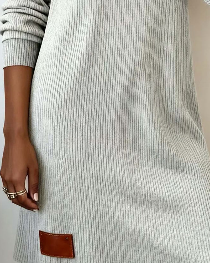 Celine | Casual Dress with Long Sleeves and High Collar